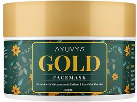 Ayuvya Gold Face Mask For Skin Brightening, Purifying and Rejuvenating 50gm