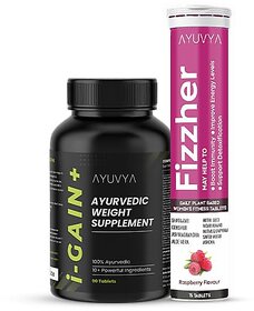 Ayuvya Combo of igain+ the Ultimate Weight Gainer & Fizzher Effervescent Tablet