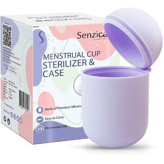                       Senzicare Menstrual Cup Sterilizer and Case  Easy-To-Use  Kills 99 Of Germs In 3 Minutes  Reusable Silicone Steriliz                                              