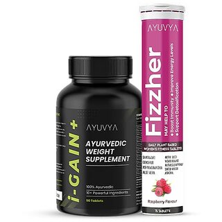 Ayuvya Combo of igain+ the Ultimate Weight Gainer  Fizzher Effervescent Tablet