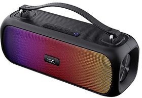 (Refurbished) BoAt Stone Symphony Portable Bluetooth Speaker with 20W RMS Stereo Sound, Party LEDs, TWS Feature, Carry Strap, Multi-Compatibility Modes, FM, IPX5, Built-in Mic(Midnight Black)