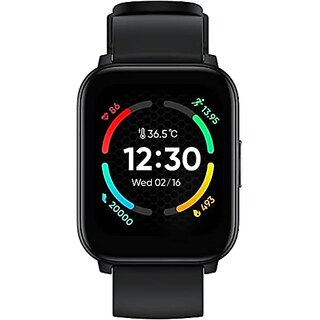                       (Refurbished) realme TechLife Watch S100 1.69 HD Display with Temperature Sensor Smartwatch (Black)                                              
