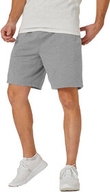Mens Silver Melange Solid Knitted Casual Shorts