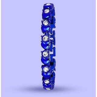                       Blue American Diamond Bracelet For Women                                              