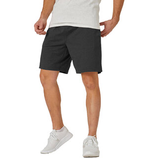                       Mens Charcoal Solid Knitted Casual Shorts                                              