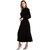 Vivient Women Black Buttoned Velvet Dress
