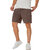 Mens Coffee Brown Solid Knitted Casual Shorts