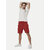 Mens Red Solid Knitted Casual Shorts