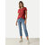 Women Red  Crew neck T-shirt