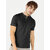 Men black Henley neck T-shirt