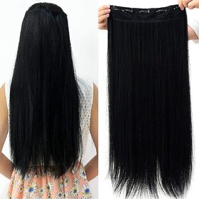 BELLA HARARO clip-in Synthetic Extension Straight Extensions And Wigs For Woman And Girls Clip in Pack Of-1 (22-24 inch
