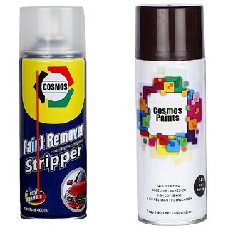                       Cosmos Paints Remover and Deep Brown Spray Paints Combo Pack (400ML-2 Pcs)                                              