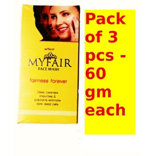 My fair fairness facewash ( Pack of 3 pcs.) 60 gm each My fair fairness facewash ( Pack of 3 pcs.) 60 gm each