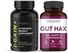 Ayuvya Combo igain+ Tablet With Gut Hax Tablet  For Strength and Immunity