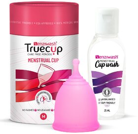Senzicare Natural Menstrual Cup Wash  Truecup Medium Reusable Menstrual Cup for Women Combo Pack