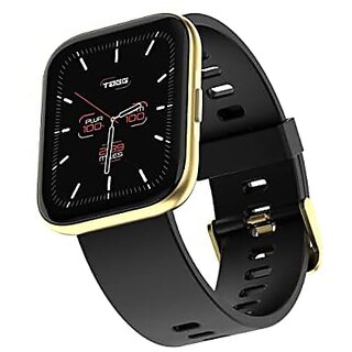 (Refurbished) TAGG Verve MAX Smartwatch 1.78'' Large Hi-Res Display 24 Sports Modes, Heart-Rate, Blood Oxygen  BP Monitor Live Watch Faces, in-App GPS, Calculator and Games Gold Black, Standard (TAGGV32)