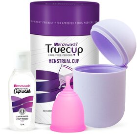 Senzicare Sterilizer Case  Small Truecup Reusable Menstrual Cup With Cupwash  Portable Cleaning Container  Microwave