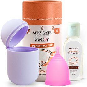 Senzicare Sterilizer Case  Small Truecup Reusable Menstrual Cup With Cupwash  Portable Cleaning Container  Microwave