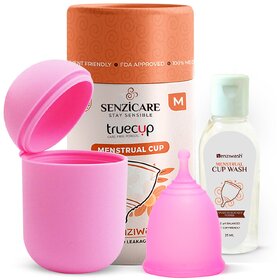 Senzicare Sterilizer Case  Medium Truecup Reusable Menstrual Cup With Cupwash  Portable Cleaning Container  Microwave