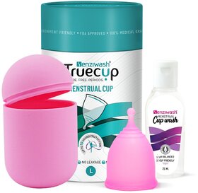 Senzicare Sterilizer Case  Large Truecup Reusable Menstrual Cup With Cupwash  Portable Cleaning Container  Microwave