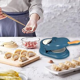 2-in-1 Dumpling Maker Machine - New Models for Kolukattai, Kozhukattai, and Kadubu not Suitable for momos can Make poori gujiya (Navy)