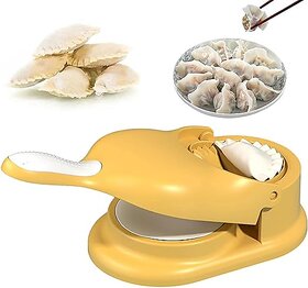 2-in-1 Dumpling Maker Machine - New Models for Kolukattai, Kozhukattai, and Kadubu not Suitable for momos can Make poori gujiya (Yellow)