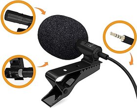 Microphone (Black) With Easy Clip On System, Perfect For Recording Voice/Interview/Video Conference/Podcast