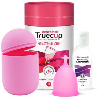 Senzicare Sterilizer Case  Medium Truecup Reusable Menstrual Cup With Cupwash  Portable Cleaning Container  Microwave