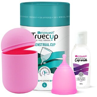 Senzicare Sterilizer Case  Large Truecup Reusable Menstrual Cup With Cupwash  Portable Cleaning Container  Microwave