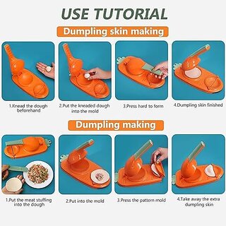                      2-in-1 Dumpling Maker Machine - New Models for Kolukattai, Kozhukattai, and Kadubu not Suitable for momos can Make poori gujiya (Orange)                                              