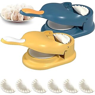 2-in-1 Dumpling Maker Machine - New Models for Kolukattai, Kozhukattai, and Kadubu not Suitable for momos can Make poori gujiya (Multicolor)