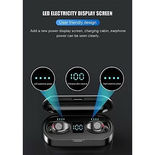 TWS F9 TWS Blutooth Earbuds With MIC, Play Time 15 Hours (Black) TWS F9 TWS Blutooth Earbuds With MIC, Play Time 15 Hours (Black)