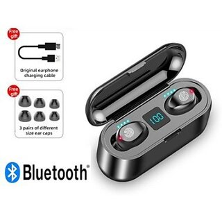 TWS F9 TWS Blutooth Earbuds With MIC, Play Time 15 Hours (Black) TWS F9 TWS Blutooth Earbuds With MIC, Play Time 15 Hours (Black)