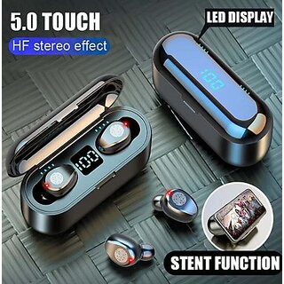 TWS F9 TWS Blutooth Earbuds With MIC, Play Time 15 Hours (Black) TWS F9 TWS Blutooth Earbuds With MIC, Play Time 15 Hours (Black)