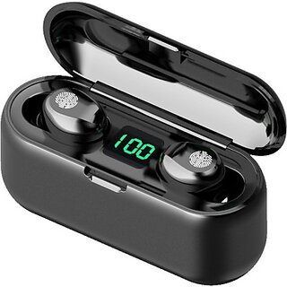                       TWS F9 TWS Blutooth Earbuds With MIC, Play Time 15 Hours (Black)                                              