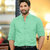 Khichdi Fashion Men Solid Casual Light Green Shirt