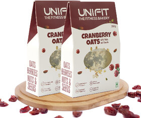 UNIFIT Cranberry Oats Healthy Breakfast High Fiber Rolled Oat Nuts, Seeds  Cranberry Rich Protein Pack of 2 (250g Each)