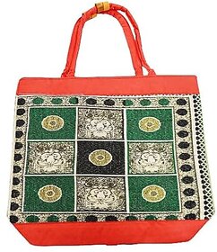 PALAK SAXENA Tote Bag for Women with Zip Stylish Cotton Handbags Tote Grocery Portable Bag