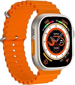 TecSox Ultra Watch Bluetooth Calling Fitness Watch Magnetic ChargingNew06 Smartwatch (Orange Strap, Free Size)