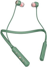 TecSox Tecband Blaze 100 Wireless Neckband40H Playback IPX 4  Boom Bass Black Bluetooth Headset (Green, In the Ear)