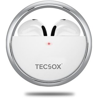                       TecSox Pearl Wireless Earbuds IPX 20hrs Best Low Latency TWS Bluetooth Headset (White, True Wireless)                                              