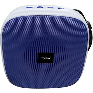                       TecSox Mini400 Speaker 6 W Bluetooth Speaker Bluetooth v5.0 with USB,SD card Slot,Aux,3D Bass Playback Time 4 hrs Blue 10 W Bluetooth Speaker (Blue, 5.0 Channel)                                              