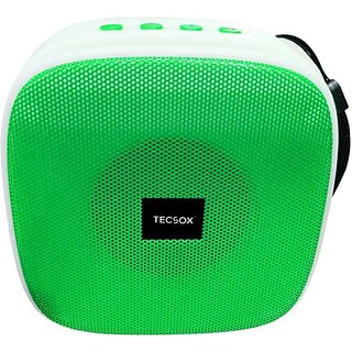                       TecSox Mini400 Speaker 6 W Bluetooth Speaker Bluetooth v5.0 with USB,SD card Slot,Aux,3D Bass Playback Time 4 hrs Green 10 W Bluetooth Speaker (Green, 5.0 Channel)                                              