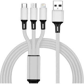                       Grey 3A Multi Pin Cable 1.2 Meter 1 m Power Sharing Cable (Compatible with All devices, white)                                              