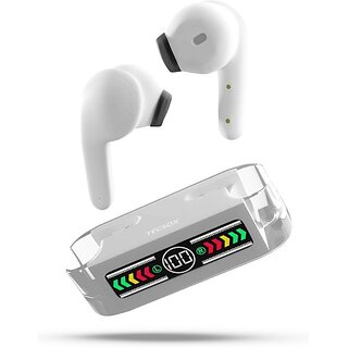                       TecSox Max 12 Type C Bluetooth Earphone In Ear Comfortable In Ear Fit White Bluetooth Headset (White, True Wireless)                                              