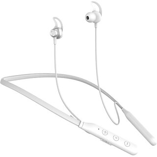                       TecSox Tecband Pulse 300 Wireless Neckband40H Playback IPX 4  Boom Bass White Bluetooth Headset (White, In the Ear)                                              