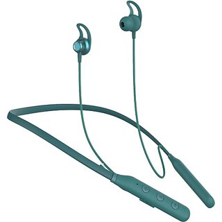                       TecSox Tecband Pulse 300 Wireless Neckband40H Playback IPX 4  Boom Bass Green Bluetooth Headset (Green, In the Ear)                                              