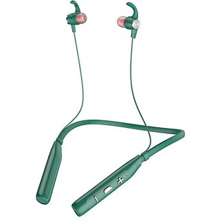                       TecSox Tecband Blaze 300 Wireless Neckband40H Playback IPX 4  Boom Bass Green Bluetooth Headset (Green, In the Ear)                                              