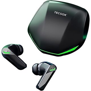                       TecSox Oyester Wireless Earbuds IPX 30hrs Best Low Latency Gaming TWS Gaming Mode Bluetooth Headset (Green, True Wireless)                                              