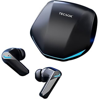                       TecSox Oyester Wireless Earbuds IPX 30hrs Best Low Latency Gaming TWS Gaming Mode Bluetooth Headset (Black, True Wireless)                                              